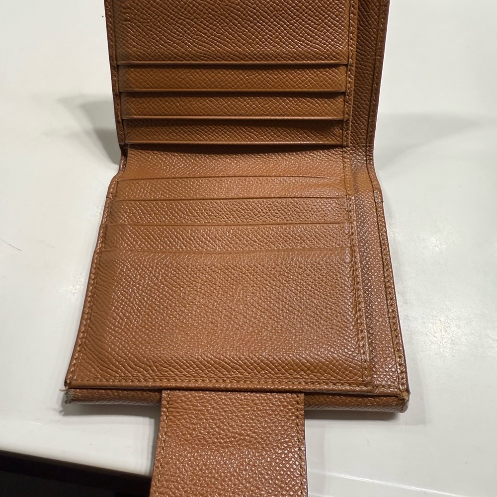 Bvlgari Brown purse folding wallet snap closure Leather Texture coin holder - Picture 5 of 9